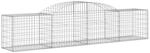 vidaXL Gabionen mit Hochbogen 17 Stk 300x50x60/80 cm Verzinktes Eisen 3146678