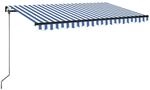 vidaXL Markise Manuell Einziehbar 400x350 cm Blau und Wei&szlig; 3069176