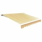 vidaXL Markisenbespannung Canvas Gelb & Wei&szlig; 4x3 m ohne Rahmen 141017
