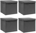 vidaXL Aufbewahrungsboxen mit Deckeln 4 Stk Grau 32x32x32 cm Stoff 288335