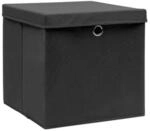 vidaXL Aufbewahrungsboxen mit Deckeln 4 Stk 28x28x28 cm Schwarz 325188