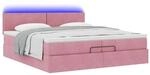 vidaXL Ottoman-Bett mit Matratzen & LEDs Rosa 200x200 cm Samt 3312577