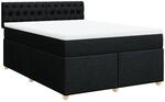 vidaXL Boxspringbett mit Matratze Schwarz 140x190 cm Stoff 3286684