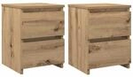 vidaXL Nachttische 2 Stk, Artisan-Eiche 30x30x40 cm Holzwerkstoff 855849