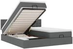 vidaXL Ottoman-Bett mit Matratzen & LEDs Dunkelgrau 160x200 cm Stoff 3312879