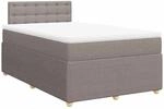 vidaXL Boxspringbett mit Matratze Taupe 120x200 cm Stoff 3289741