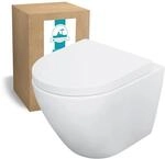 Calmwaters Wand-WC Sp&uuml;lrandlos Raumspar-WC Verk&uuml;rzt 45 cm Set WC-Sitz