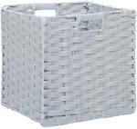 Relaxdays Aufbewahrungskorb Kunststoff Metall Grau Faltbar 31 cm x 32 cm x 30 cm 0,8