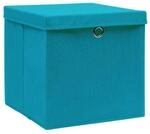 vidaXL Aufbewahrungsboxen mit Deckeln 4 Stk 28x28x28 cm Babyblau 325232