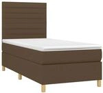 vidaXL Boxspringbett mit Matratze Dunkelbraun 90x190 cm Stoff 3142380