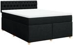 vidaXL Boxspringbett mit Matratze Schwarz 140x190 cm Stoff 3288984