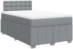 vidaXL Boxspringbett mit Matratze Hellgrau 120x190 cm Stoff 3289321