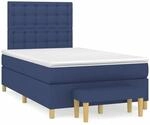 vidaXL Boxspringbett mit Matratze Blau 120x190 cm Stoff 3270438