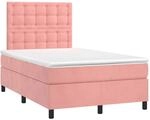 vidaXL Boxspringbett mit Matratze Rosa 120x190 cm Samt 3270024