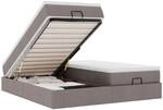 vidaXL Ottoman-Bett mit Matratzen Taupe 180x200 cm Stoff 3311245