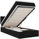 vidaXL Ottomane Bett mit Matratze & LEDs Schwarz 80x200 cm Stoff 3312265