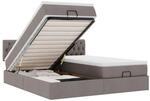 vidaXL Ottoman-Bett mit Matratzen Taupe 160x200 cm Stoff 3312012