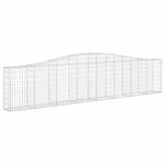 vidaXL Gabionen mit Hochbogen 15 Stk 400x30x80/100cm Verzinktes Eisen 3145822