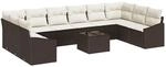vidaXL Gartensofa-Set mit Speicher Braun und Creme Poly-Rattan 3355577