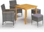 vidaXL 5-tlg Garten-Essgruppe Grau Modell 85