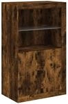 vidaXL Beistellschrank mit LED-Leuchten R&auml;uchereiche Holzwerkstoff Modell 1