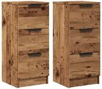 vidaXL Sideboards 2 Stk Altholz-Optik 30x30x70 cm Holzwerkstoff 856956