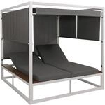 MCW Aluminium Lounge-Gartenliege M63b 10cm-Polster 200cm Wei&szlig; Polster Grau