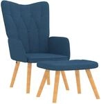 vidaXL Relaxsessel mit Hocker Blau Stoff 327538
