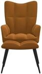 vidaXL Relaxsessel mit Hocker Braun Samt Modell 5