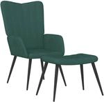 vidaXL Relaxsessel mit Hocker Dunkelgr&uuml;n Samt 327690