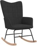 vidaXL Schaukelstuhl Schwarz Stoff Modell 4
