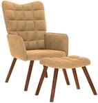 vidaXL Relaxsessel mit Hocker Braun Samt 4016829