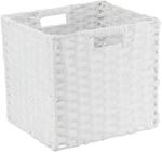 Relaxdays Aufbewahrungskorb Kunststoff Metall Wei&szlig; Faltbar 31 cm x 32 cm x 30 cm 0,8