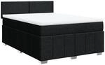 vidaXL Boxspringbett mit Matratze Schwarz 140x190 cm Stoff 3289358