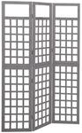 vidaXL Spalier/Paravent 3 Teilig Massivholz Tanne Grau 121x180 cm 316486