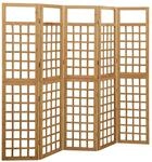 vidaXL Spalier/Paravent 5 Teilig Massivholz Tanne 201,5x180 cm 316480