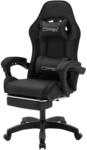 ML-Design Gaming Stuhl mit Fu&szlig;st&uuml;tze Schwarz Kunstleder verstellbar