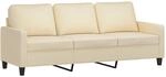 vidaXL 3-Sitzer-Sofa Creme 180 cm Stoff 359173