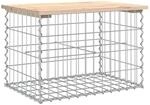 vidaXL Gartenbank aus Gabionen 63x44x42 cm Massivholz Kiefer