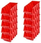 PROREGAL SuperSparSet 10x Sichtlagerbox 4 HxBxT 15,5 x 20,4 x 34 cm Polypropylen Rot