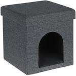 Relaxdays Katzenh&ouml;hle MDF Polyester Grau Faltbar 38,5 cm x 37 cm x 37 cm 2,6 kg
