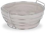 Relaxdays Brotkorb Metall Grau mit Stoffeinsatz 11 cm x 23 cm 0,3 kg