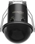 Oktaplex Kim Einbau Deckenbewegungsmelder 360 Grad IP54 PIR-Sensor 8m Schwarz