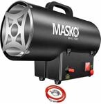 MASKO Gasheizgebl&auml;se mit Schlauch und Druckminderer 10 kW Schwarz