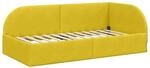 vidaXL Eckbettgestell mit Kopfteil Gelb 90 x 190 cm Stoff 42016642