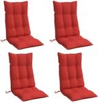 vidaXL Hochlehner-Auflagen 4 Stk Rot Oxford-Gewebe 377621