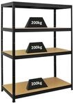 PROREGAL Schwerlastregal Big Elephant HxBxT 160 x 120 x 60 cm Fachlast 200kg Schwarz