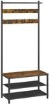 Vasagle Garderobenst&auml;nder 32,2 cm x 64 cm x 180 cm Braun-Schwarz