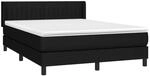vidaXL Boxspringbett mit Matratze Schwarz 140x190 cm Stoff 3129867
