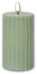 Star Trading LED Stumpenkerze STRIPE Gr&uuml;n 3D Flamme & Timer